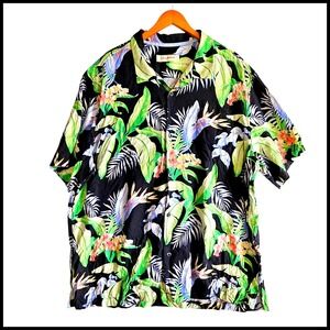 Tommy Bahama Silk Hawaiian Shirt Tropical Floral Button Up Short Sleeve Plus 3XL